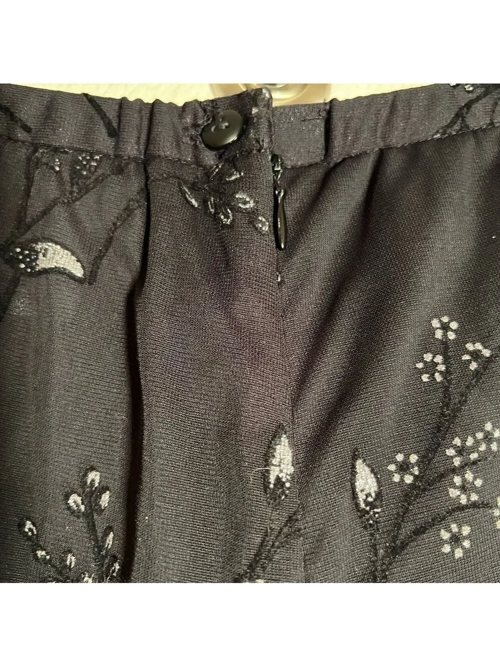 Black Floral Wide Leg Pants